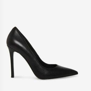 Steve Madden Evelyn black leather point toe stiletto pump